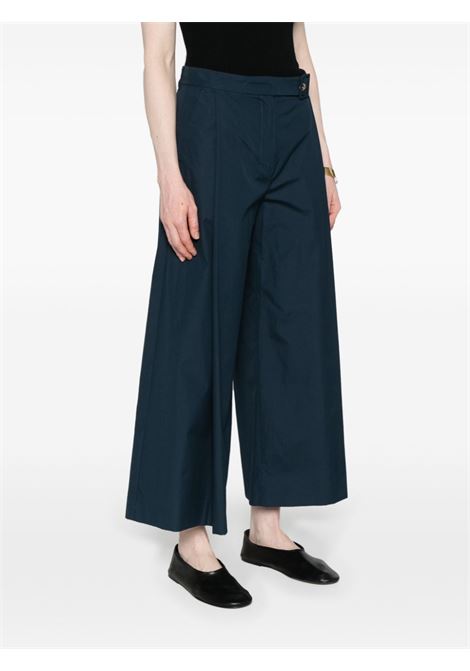 Blue wide-leg poplin trousers - women 'S MAXMARA | 2419131013600042